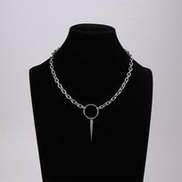 Punk Goth Spiky Round Link Chain Choker For Women Men Y2K Titanium Steel Rivet Cone Necklace Grunge Aesthetic Jewelry Gift