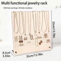 1pc Wooden Jewelry Display Stand with Perforated Earrings Necklace Storage Stand Household Store Universal Stand geltona