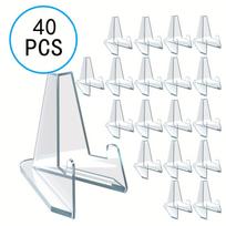 40pcs Clear Acrylic Card Display Stands - Adjustable Easel Holders for Sports Cards, PSA Graded Cards, Baseball Cards