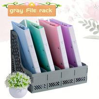 Detachable Large-Capacity Office File Organizer, Bookend, Four-Column File Divider for Desktop Document Storage pilka
