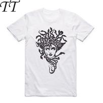 2019 S-XXX Men Woman Mythology Medusa White T-shirt Short Sleeve O-Neck Casual Fashion Camisetas Harajuku Tshirt S įvairiaspalvis