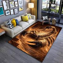 3D Gold Scorpion Carpet for Living Room with Bold Desert Design Suitable for use as an anti-slip for living room bedroom sofas 40x60cm( 15x23in )