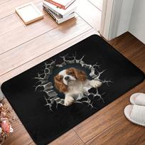 Cavalier King Charles Spaniel Wall Breaker Design Doormat Non-Slip Bathroom Kitchen Mat Toilet Door Floor Entrance Carpet Rug 40cm x 60cm