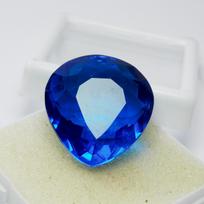 Mėlynas tanzanitas kriaušės formos, sukurtas laboratorijoje, 54,10 ct SERTIFIKUOTAS Didelio dydžio brangakmenis 25.6 mm Approx mėlyna