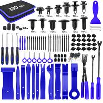 330pcs Car Audio Interior Trim Removal Tool Kit Panel Clip Fastener Puller Pry Tools for Automotive Door Dashboard Upholstery Repair One Size mėlyna