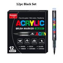 Guangna Acrylic Painting Markers Set Plumones 72/60/48/36/24/12 Colors Soft Brush Pen Marcadores Drawing Graffiti Art Supplier