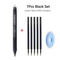 Transparent Pole Erasable Gel Pen Comes with Eraser 0.5mm Blue Black Magic Ink Smooth Writing Washable School Office Stationery (as the picture,Multi-Colored)