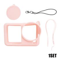 For DJI Osmo Action 6 Silicone Cover with Lens Protective Cap for DJI Action6 Anti-scratch Case with Strap Cameras Accessories rožinė