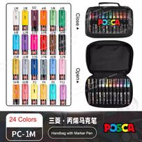 Uni Posca 24/36 Spalvų Žymekliai, Akrilinis Dažymo Rašiklis su Posca Laikymo Maišeliu Japoniški Raštinės Prekės Meninės Priemonės Dažymui Grafiti