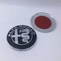 2pcs 74mm For Alfa Romeo 159 166 Giulietta Car Front Grill Emblem Covers Center Console Knob Interior Sticker Auto Accessories 2pcs 74mm