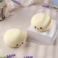 Cream Squishy Dumpling Stress Relief Toy TPR Odorless Fast Recovery 2 Pack