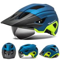 Victgoal Led Bike Helmet With Sun Goggle Visor Rechargeable Led Men Bicycle Helmet Sunglasses Shield Road Mtb Cycling Helmets