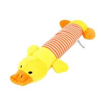 Pet Dogs, Cats, Plush Cartoon Embroidery, Bite Resistant and Stress Relieving, Ducks, Pigs, Elephants, Cute Vocalizations Toys geltona