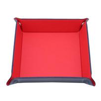 Rolling Folding Hexagon Dice Game Storage Tray PU Leather&Velvet Mat Holder Double Sided Thick Office Supplies Storage Tools