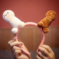 Kawaii pliušinė galvos juosta lėlės, kimštos minkštos simuliacijos mielas gyvūnas varpos ryšulys plaukų žaislas kūdikiams vaikams mergaitėms gimtadienio dovana