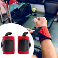 2Pcs Fitness Wrist Straps Brace Breathable Adjustable High Elastic Support raudona
