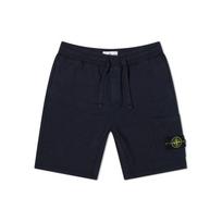 Stone Island Nuimama logotipo dėmė Raištelis Vidutinio aukščio prigludusios sportinės laisvalaikio šortai Vyriški šortai Tamsiai mėlynos 741564651-V0020 S