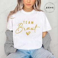 Stylish Women TShirts Casual Fashion Pink Top JGA Team Bride Heart Design Print Womens Tees Team Braut Hen Party TShirts S01 S