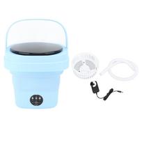 6L nešiojama skalbimo mašina IPX4 vandeniui atspari sulankstoma mini skalbimo mašina maža skalbyklė kūdikių krešuliams Blue EU Plug