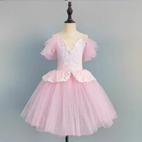 Kids Ballerinas Tutus Dress Children Romantic Ballet Dress Clothes for Girls Toddler Long Ballet Dance Dress Clothing 100 šviesiai rausvos spalvos