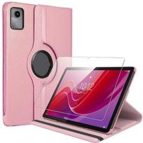 Coque + Verre Trempé pour Lenovo Tab M11 2024, Protection Antichoc Etui Rotatif Multi-Angle Rose rožinė