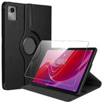Coque + Verre Trempé pour Lenovo Tab M11, Protection Antichoc Rotative 360° Cuir Synthétique Noir juoda