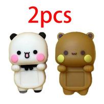 2 Hot Pcs New Panda Bubu And Dudu Toy Doll Cute Cartoon Panda Bear Doll Mobile Phone Display Screen Decorative Doll Couple Gifts