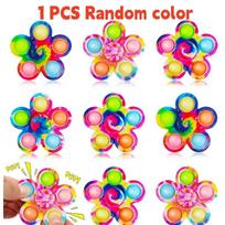 Vibrant 1/2/5Pcs Multi-Colored Bubble Gyro Fidget Spinner Finger Bouncing Toy Pressing Bubble Spinner Children'S Anxiety Relieves Stress