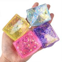 Realistic-Looking Maltose Tofu Ice Cubes Slow Rising Squeeze Block Polar Light Vibrant Multi-Colored Decompression Fidget Toy Anti Stress