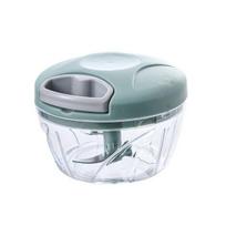 Garlic Grinder Manual Pull Cord Food Chopper for Garlic Ginger Peppers Onion Puree Portable Kitchen Cutter with Detachable Parts S žalia
