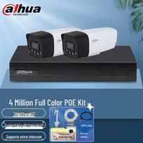 Dahua H.265 PoE 4MP Full-Color Outdoor Surveillance System CN plug (adapter included)
