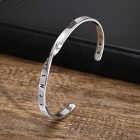 Men's Stainless Steel Solid Metal Mobius Viking Twisted Bracelets,Minimalist Open Cuff Bangles Gifts for Male Boys Jewelry Diameter 64mm