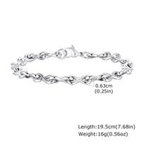 Stainless Steel Chain Bracelets for Men Boys,Infinite Link Chain Handmade Wristband,New Punk Jewelry 19.5cm