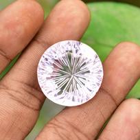 Lab Created Pink Sapphire PERFECT Round Cut 58.15 Ct CERTIFIED Loose Gemstone 23.8 mm rožinė
