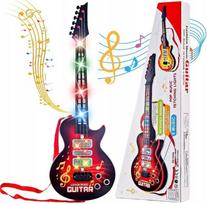 Gitara Rockowa Dzieci Świeci Gra Struny Instrument