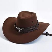 Artificial Suede Western Cowboy Hats Vintage Big-edge Gentleman Cowgirl Jazz Hat Holidays Party Cosplay Ha