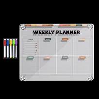3D Magnetic Acrylic Weekly Planner Transparent Monthly Calendar Memo Planning Note Board  Kitchen 31*22.8cm-Weekly Plan