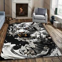 Fierce White Tiger Rug for Living Spaces carpet for home sofa bedroom, gift 40cm x 60cm