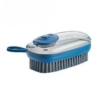 1PC Laundry Cleaning Brush Household Hard Wool Shoes Washing Tools Kitchen Pot Dish Automatic Liquid Addition Brush mėlyna