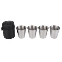 1 rinkinys/4 vnt. 70 ml Baijiu metalinis puodelis, nerūdijančio plieno maža vyno taurė 4 puodeliai plius puodelio rinkinys, kempingo spiritinių gėrimų puodelių rinkinys