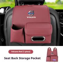 1 piece Volvo XC90 XC60 V50 S60 V70 V60 V40 S90 olestar AWD XC40 S80 Dedicated Seat Back Storage, Car Tissue Box with Cup Holder raudona