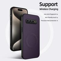 Anglies Pluošto Tekstūros Belaidžio Įkrovimo Magnetinis Dėklas Skirtas Samsung Galaxy S10 Plus S10Plus S10E Atsparus Smūgiams Telefono Dangtelis Galaxy S10