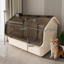 Large Enclosed Cat Litter Box Odor Proof Washroom with High Sides Anti-Splash Covered Toilet for Big Cats Spacious Cat Bedpans