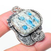 Natural K2 Blue Azurite Gemastone 925 Sterling Silver Jewelry Pendant 2.09  AP-14517