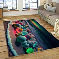 2025 New Style Colorful Pebble Rainbow Road Beach Stone Nature Carpet Rug for Living Room Bedroom Home Sofa,Non-slip Floor Mat 40x60cm( 15x23in )