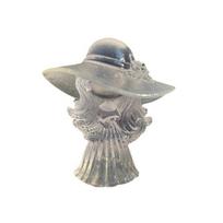 Clear Resin Girl Figurine Carved Retro Floppy Hat Lady Statue Sculpture Home Office Desktop Decoration Ornament