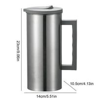 Dispenser Pitchers Stainless Steel Pitcher Large Capacity For Drinks Non-Slip Handle Drinking Storage Container For Hot Cold