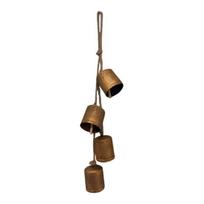 Shabby Chic Metalinis Karvės Varpelis Kabantis Papuošalas Rustic Vintage Klasterinis Varpelis ant Virvės Namų Kalėdinio vakarėlio Sieninis Kabantis Dekoratyvinis Skambutis B