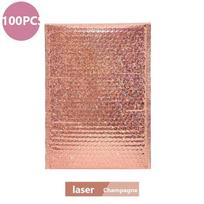100 Pcs golden Metallic Bubble Mailers Foil Bubble Waterproof Aluminized Postal Bags Gift Packaging Padded Shipping Envelopes (as the picture,13*15cm)