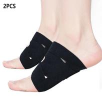 1Pair Arch Support Braces For Plantar Fasciitis - Adjustable Compression Bands With Gel Pads For Flat Feet, High & Fallen Arches